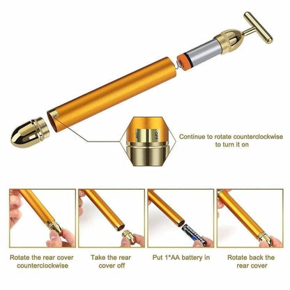 24K Face Massager | Gold Plated Electric Massager For Face Skin Care