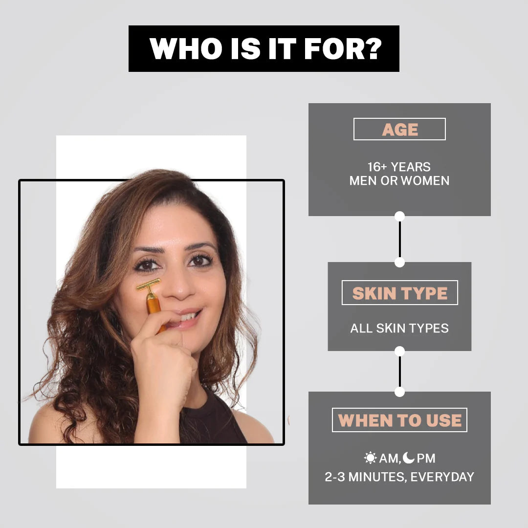 24K Face Massager | Gold Plated Electric Massager For Face Skin Care