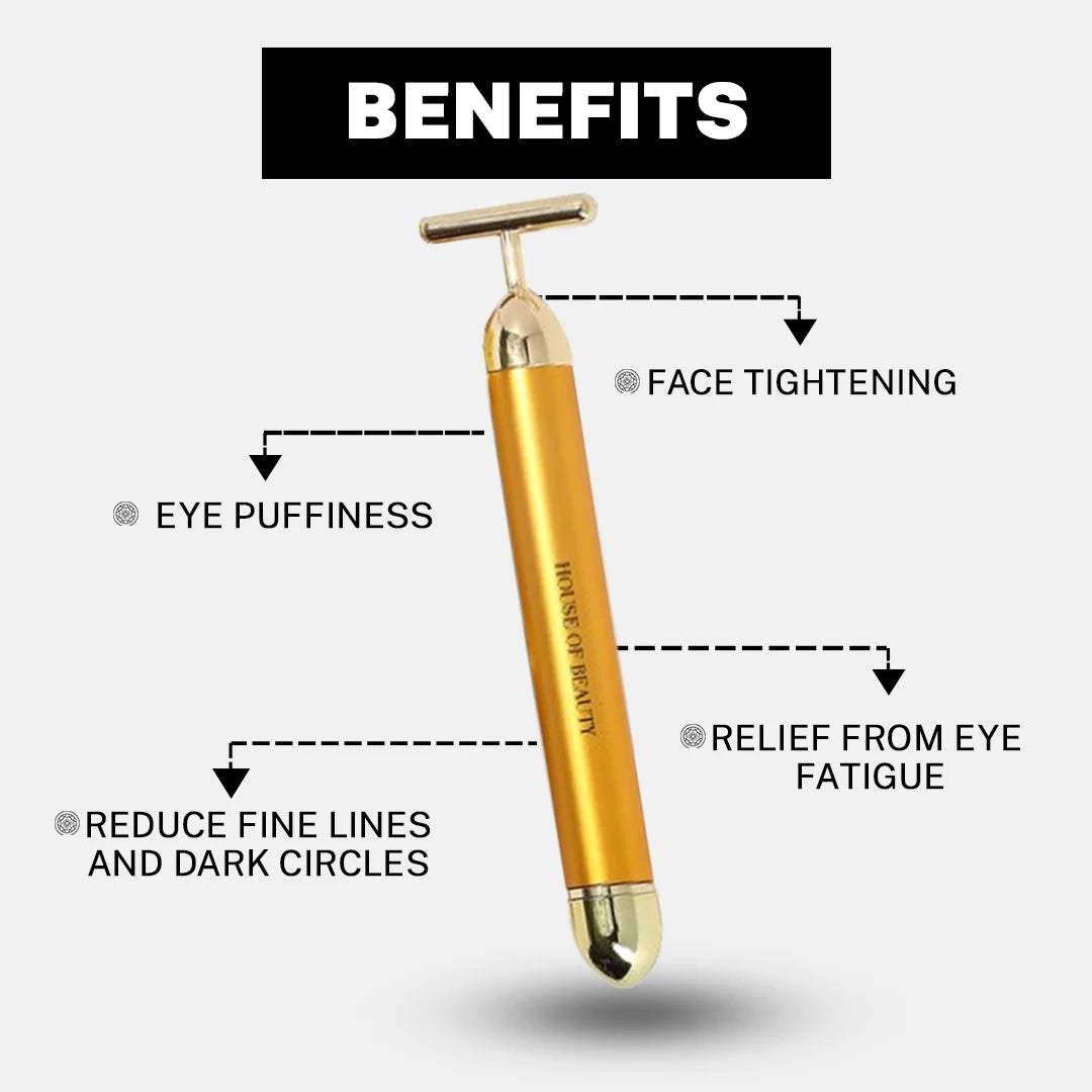 24K Face Massager | Gold Plated Electric Massager For Face Skin Care