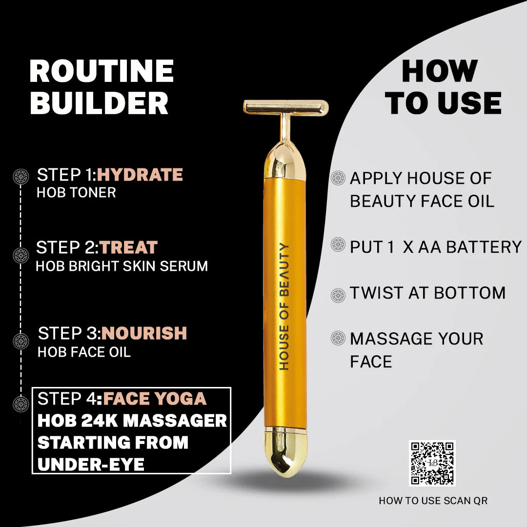 24K Face Massager | Gold Plated Electric Massager For Face Skin Care