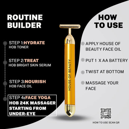 24K Face Massager | Gold Plated Electric Massager For Face Skin Care